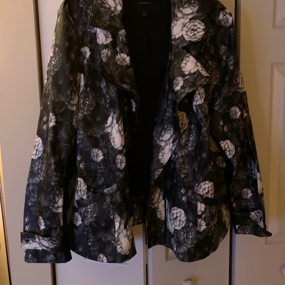 Faux leather moto jacket